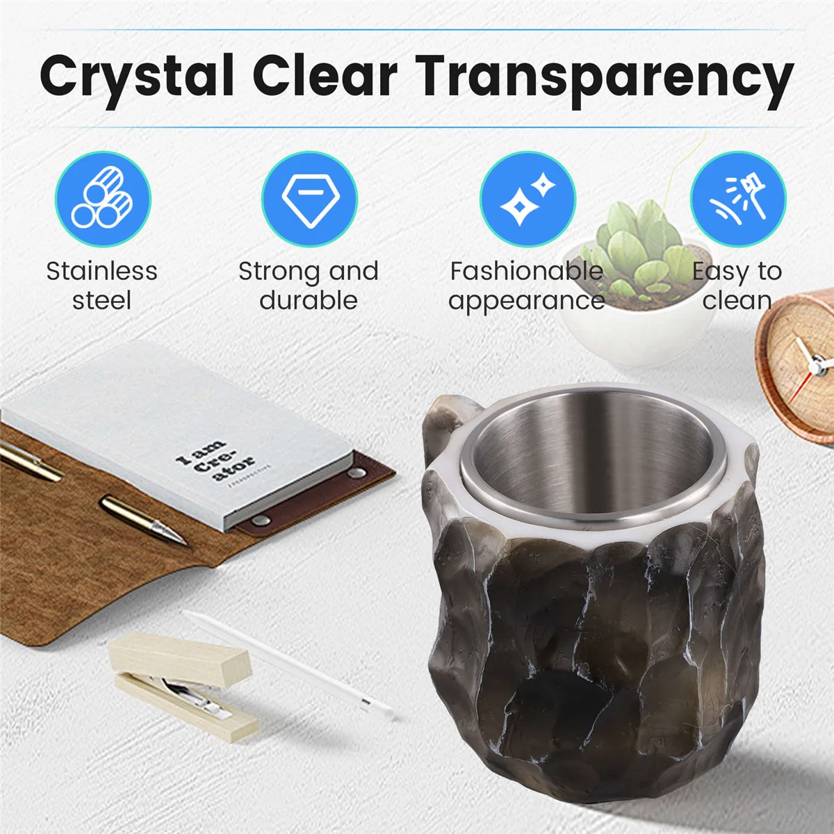 

Hot Sale Elegant Luxury Mineral Crystal Coffee Mug,Colorful Crystal Mug Translucent Coffee Mug,for Home Office Coffee Mugs