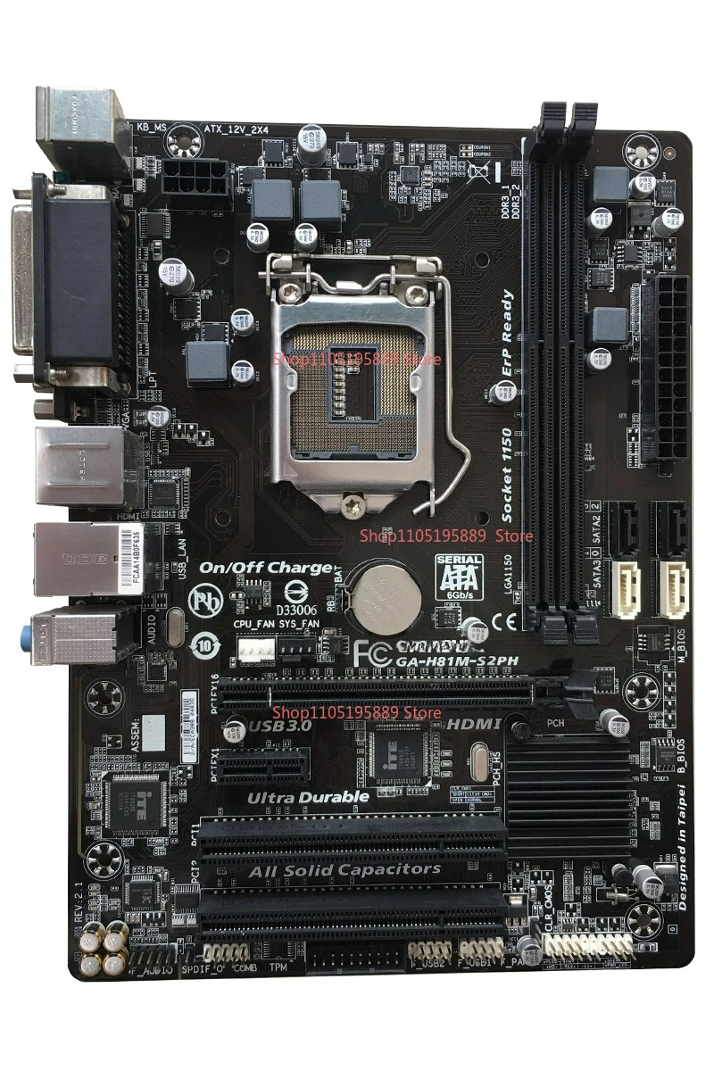 

For Gigabyte H81M-S2PH 1150 Pins with HDMI VGA with Print Port 2 PCI Slots
