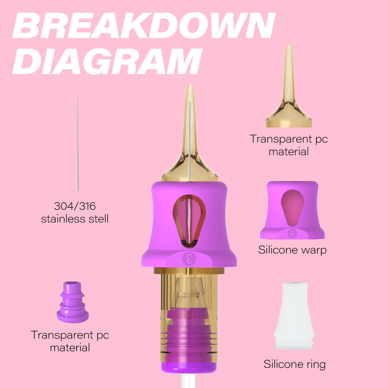 NAOM 10 ชิ้นเข็มแต่งหน้าถาวร RL RS Pro รอบทิ้ง PMU ฆ่าเชื้อความปลอดภัยเข็มสักสําหรับสักเครื่อง
