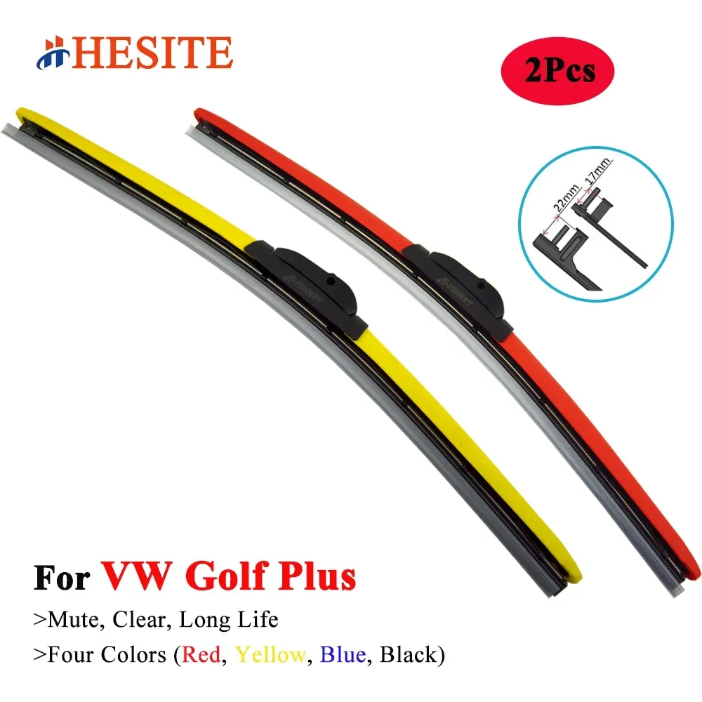 

HESITE Colorful Wiper Blades For VW Volkswagen Golf Plus Hatchback 5M 521 2004 2005 2006 2007 2008 2009 2010 2011 2012 2013 2014