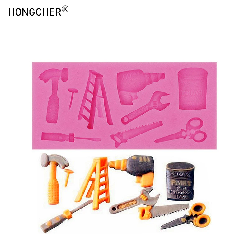 Tools Wrenches Screws Drill Saws Silicone Molds DIY Flip Candy Cake Decoration Chocolate Dessert Decoration Molds