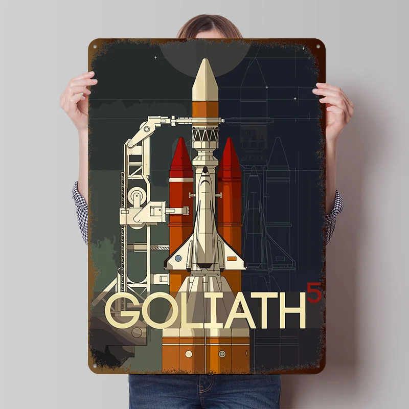 Space Retro Printing Poster Customized Retro Wall Art Vintage Metal Signs for Bathroom Decor Room Luxury Decoration At Home Men