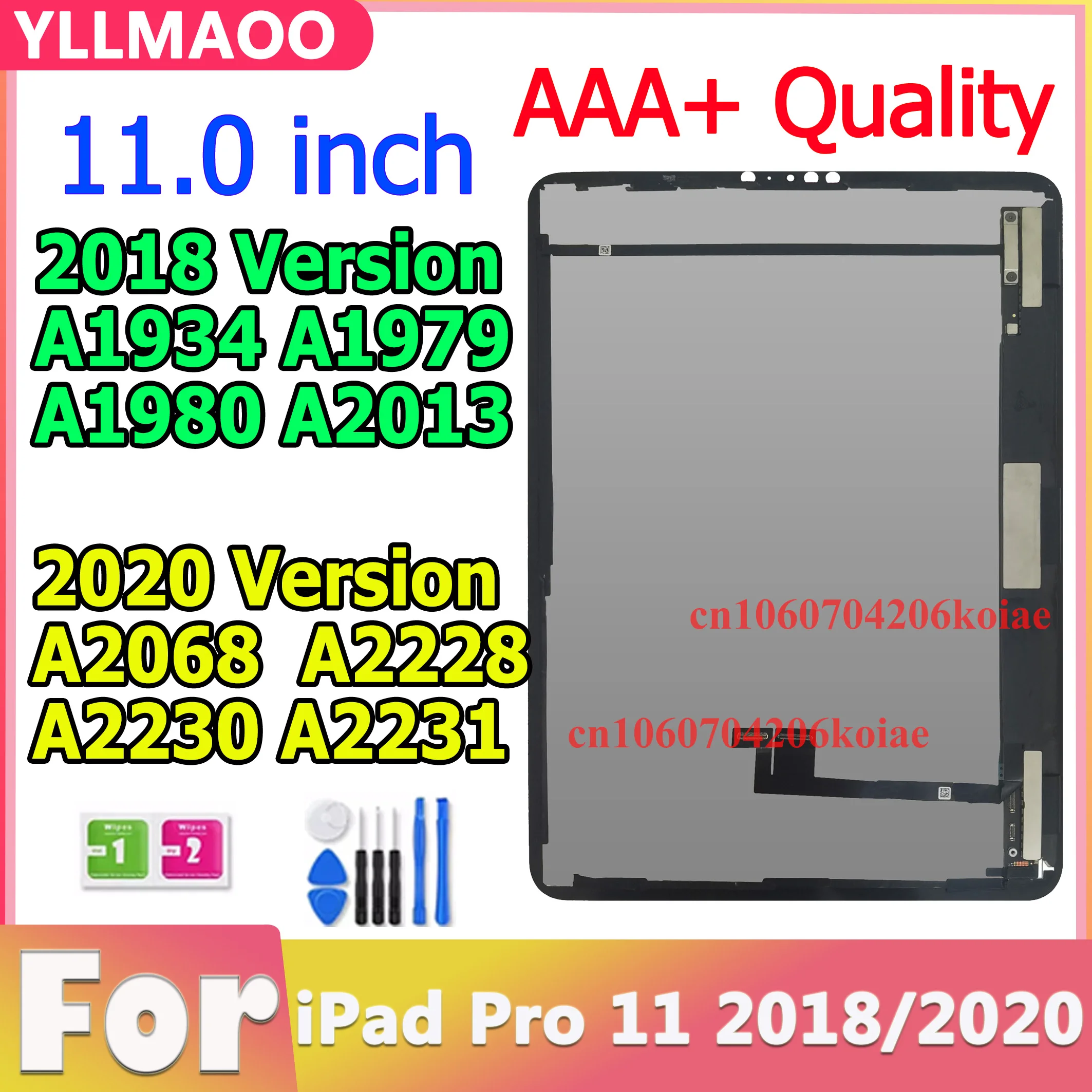 11'' For iPad Pro 11 LCD A1980 A1934 A1979 A2013 A2068 A2230 A2228 A2231 LCD Display Touch Screen Digitizer Assembly Replacement