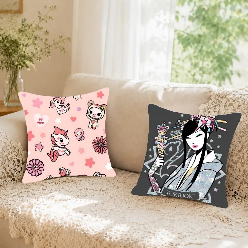 Quirky brand tokidoki Cushion Cover Faux fur decorative Dark academia style Cat scratching post Rustic Spa pillow cover