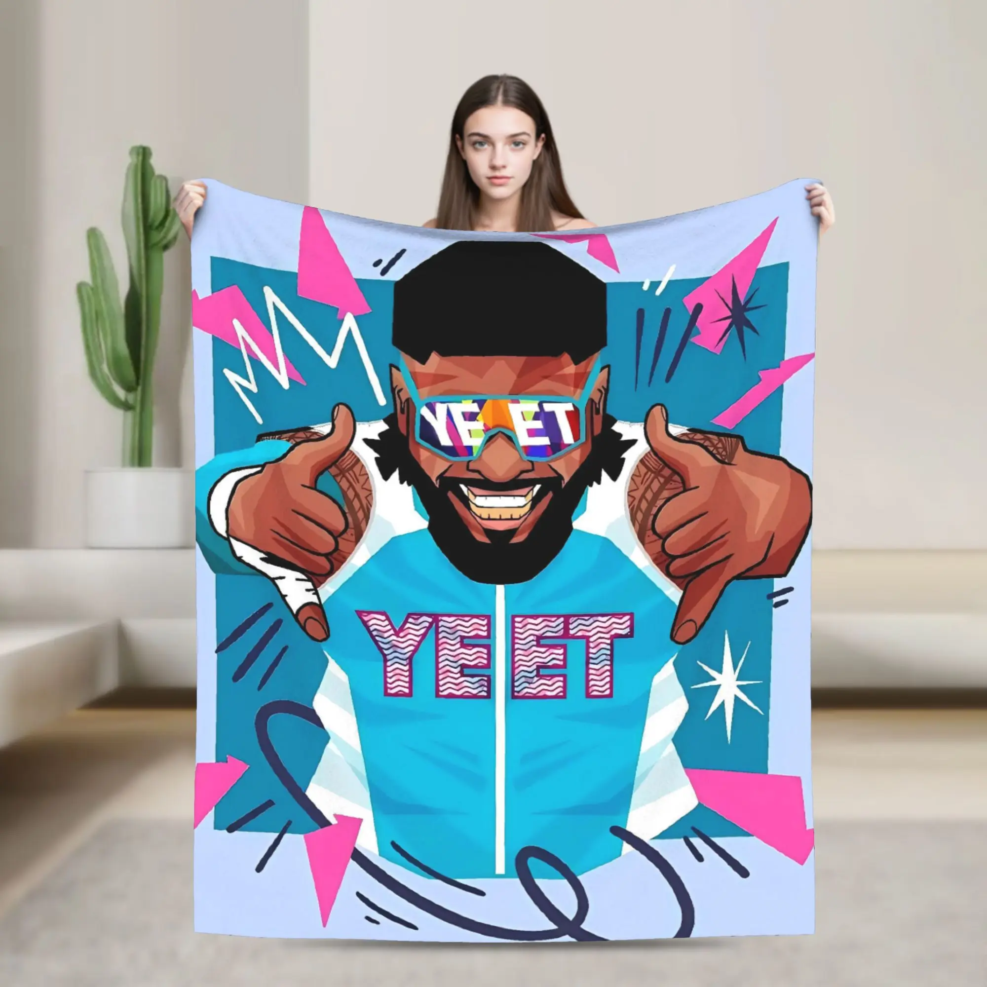 JEY YEET USO Wrestling Super Soft Blanket  Students Plush Throw Blanket Graphic Bedroom Flannel Bedspread Sofa Bed Cover