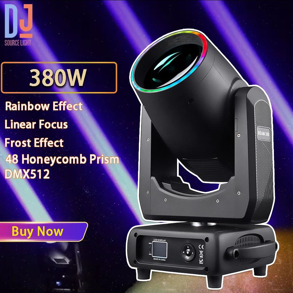 

300W Beam Spot Moving Head Light With Frost Focus Rainbow Effect Honeycomb Prism DMX512 For DJ Disco Club Stage Lighting Effects