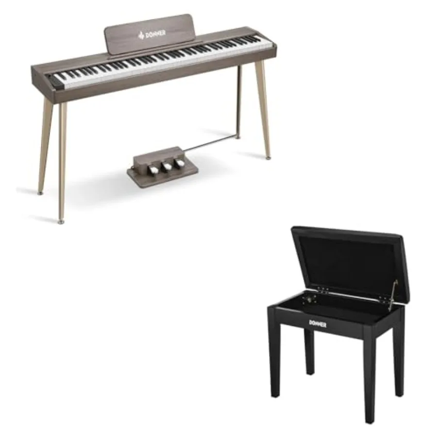 

Цифровое пианино на 88 клавиш с клавиатурой, стулом и местом для хранения, для домашней студии, черное, с клавишами высокого разрешения, встроенными динамиками, USB