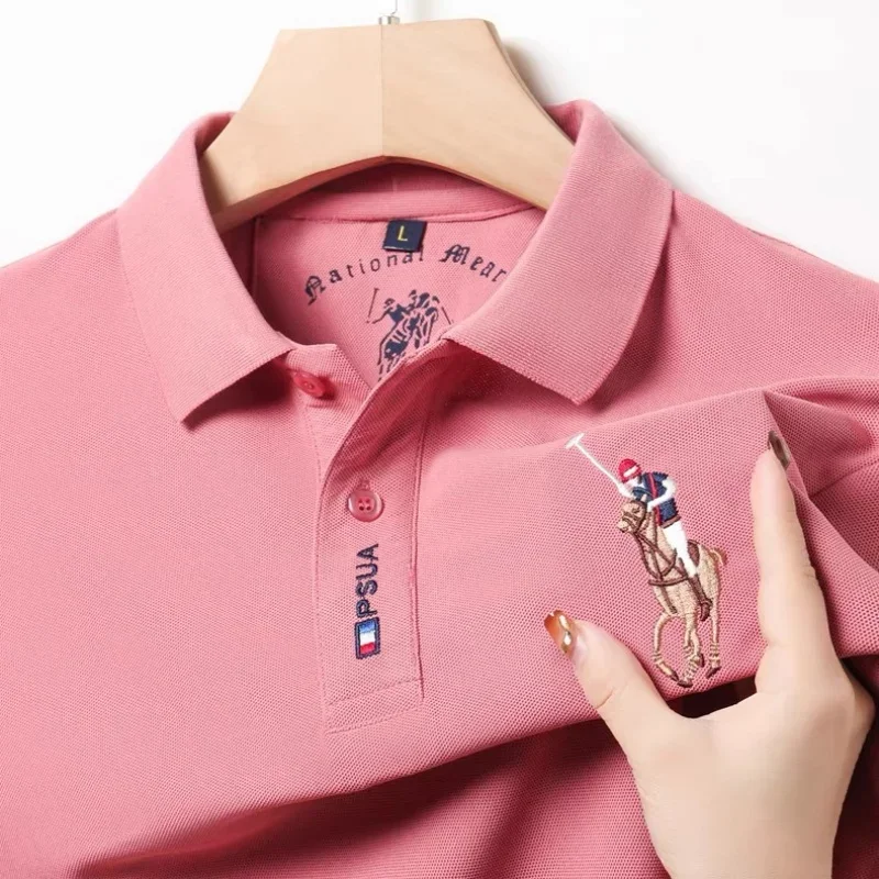 

2025 Men's summer golf shirts, luxury custom casual shirts, luxury embroidered short-sleeved button-neck polo shirts