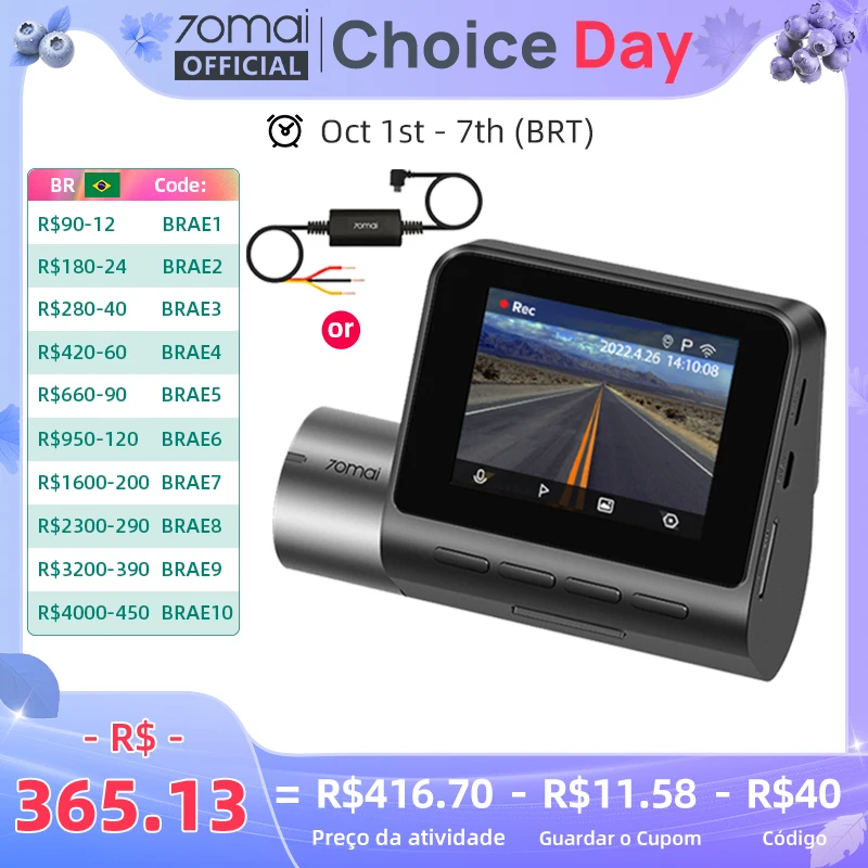 70mai a500s gravador carro dvr câmera frontal a500s 1944p visão noturna 70mai dash cam pro plus embutido gps wifi suporte câmera traseira