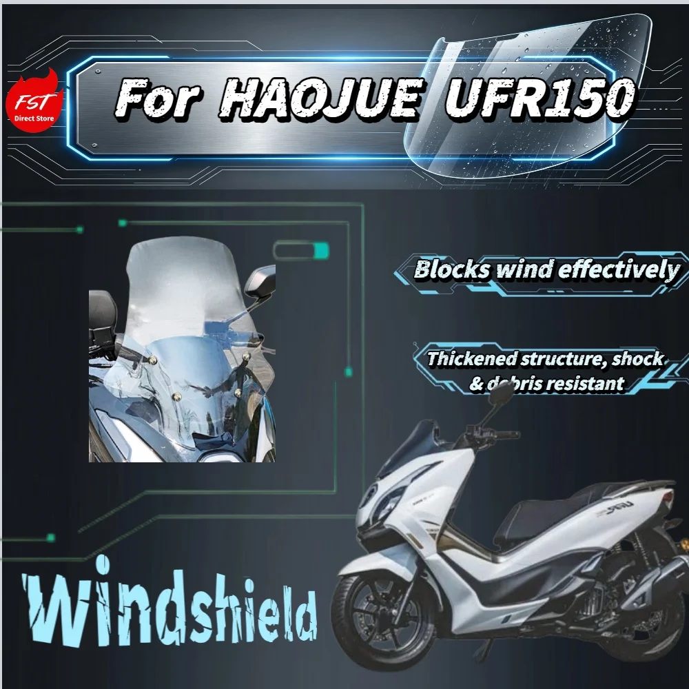 

Fit Haojue UFR150 Scooter High Clear Raised Windshield Front Wind Deflector Rain Guard Kit