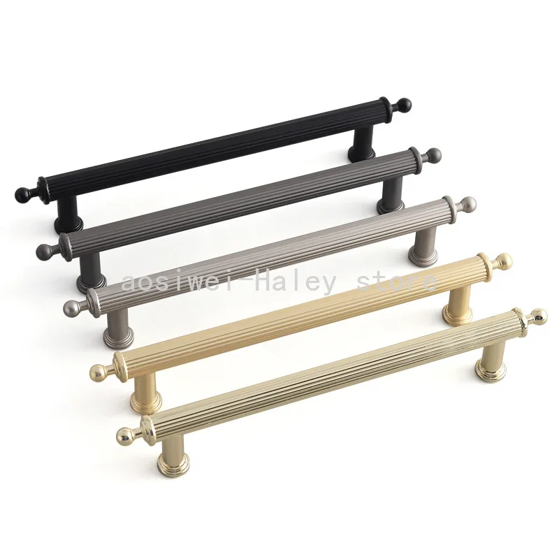 New Nordic Simple Bright Gold Zinc Alloy Kitchen Cabinet Handles Cupboard Wardrobe Door Drawer Pulls Furniture Hardware