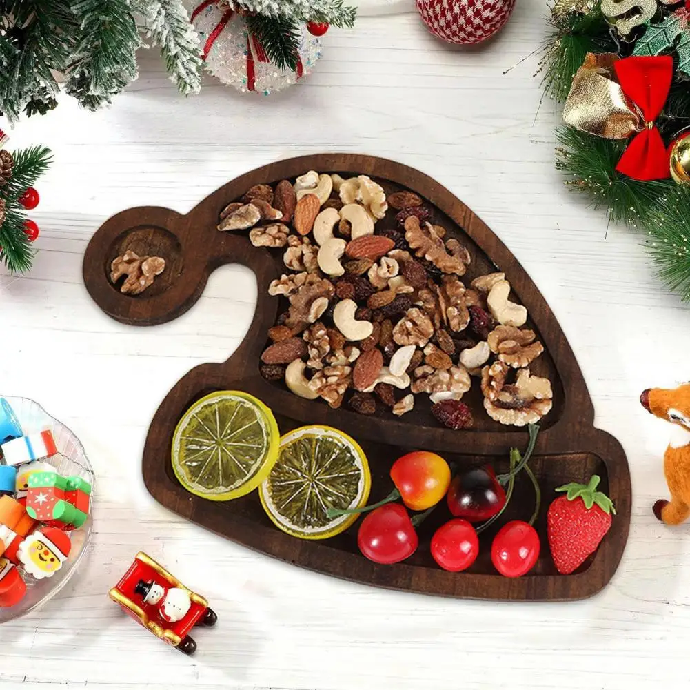 Christmas Table Centerpiece Festive Christmas Wood Dinner Plate Set Tree Shaped Cutting Board for Xmas Snacks Cheese for Family