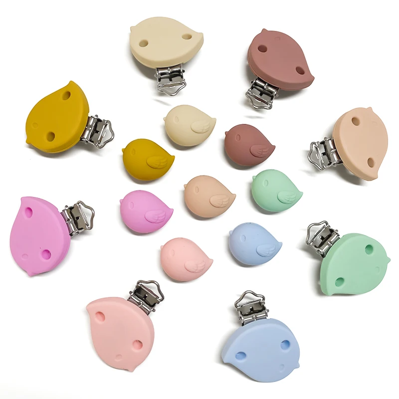 Baby Pacifier Clips BPA Free Birdie Shape Silicone Beads DIY Nipple Chain Bead Pen Bead Jewelry Accessories