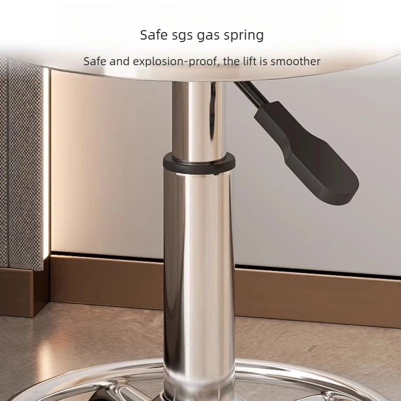 Barbershop Beauty Salon Special Rolling Master Stool Adjustable Rotating Round Stool Stain Resistant for Home Living Room