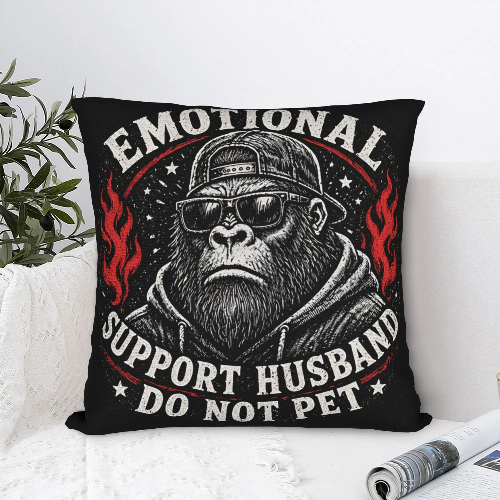 Pillow Cover EMOTIONAL SUPPORT HUSBAND DO NOT PET  Morden Pillow Case For Couch Sofa Bedroom Pillowcases