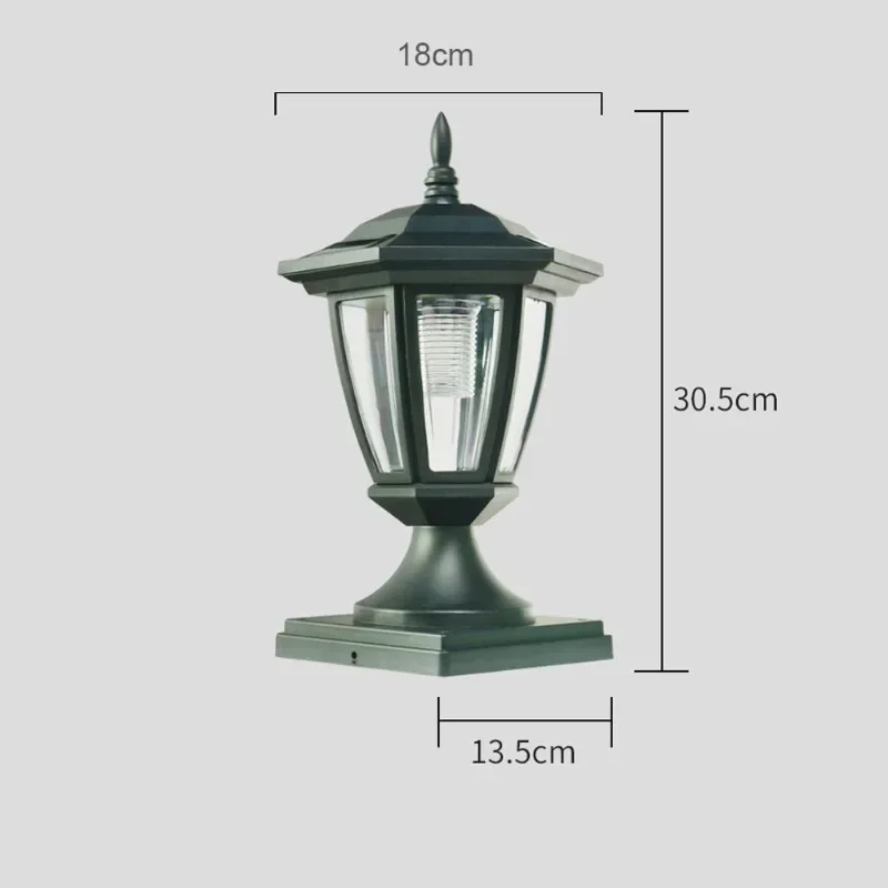 Outdoor Solar Post Light Waterproof Garden Lamp with Pier Mount Base Decorative Solar Lights for Pole Outside Luces Solares