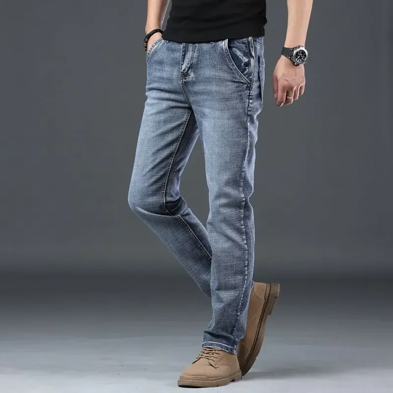 Spring Autumn Jeans for Men Hip Hop Man Cowboy Pants New Rock Trousers Wide Leg Stacked Japanese Street Style Cheap Clothing Xs