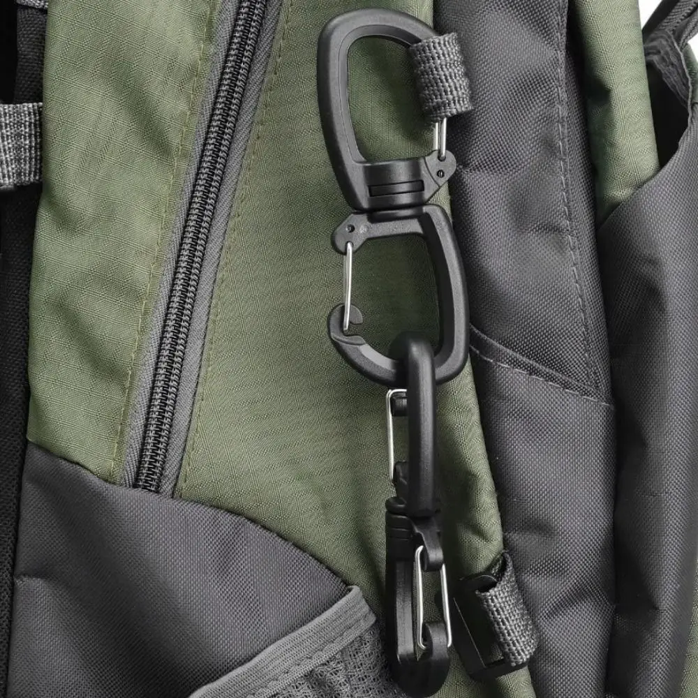 5pcs High Quality with 360 Degree Swivels Backpacks Carabiner Black POM Portable S Chain Hook Camping Accessory