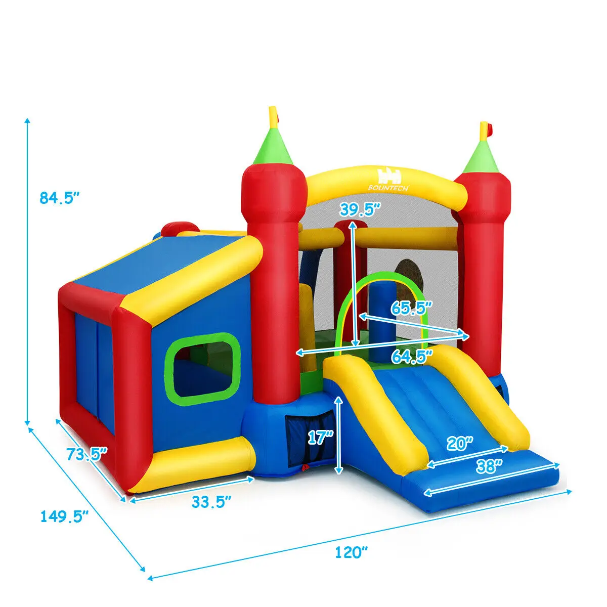 Inflatable Bounce House เด็กสไลด์กระโดดปราสาท Ball Pit และ Dart Board OP3830