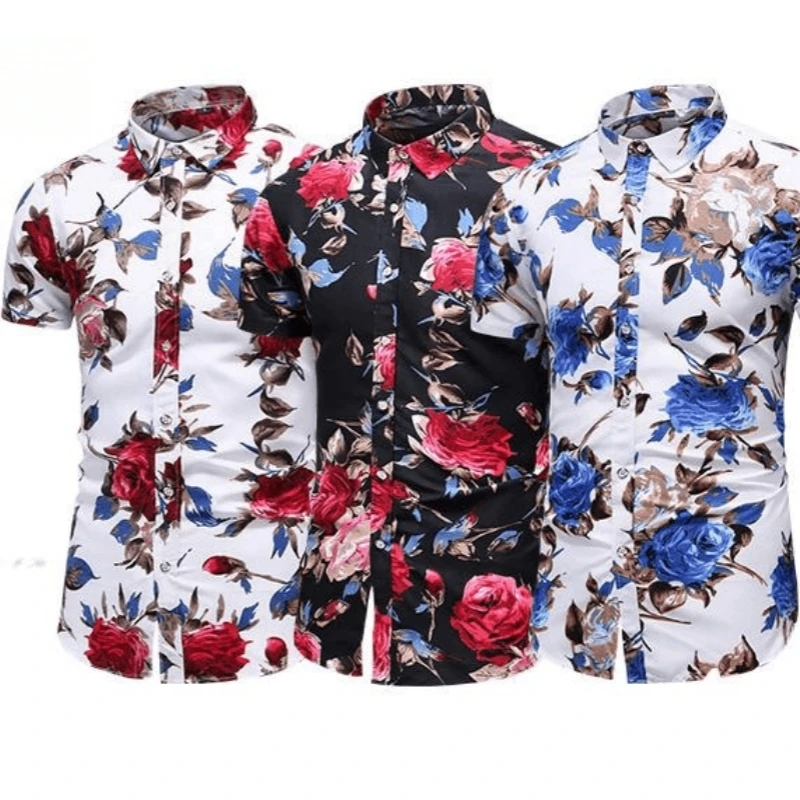 

Unique Summer Shirt For Men's Floral Fashion Casual Tropic 3D Print Short Sleeve Clothes Trend Plus Size Beachwear Personality