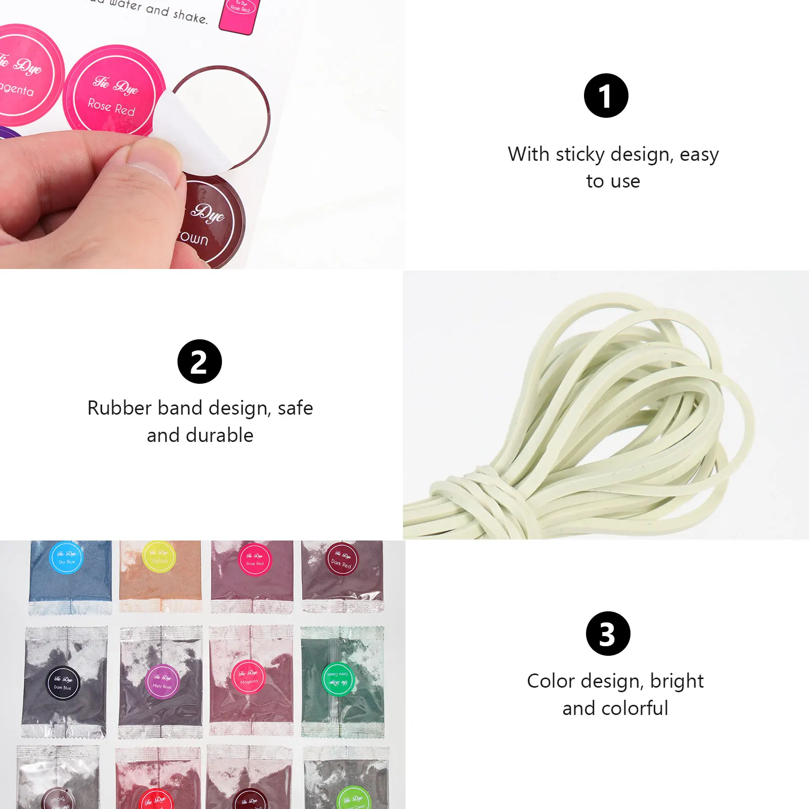 

1 Set Tie Dye Kit Powder Bulk For Fabric Cotton Rayon Sock Shirt Dress Diy Decoration Kids Teen Adult Summer Camp Supplies Large
