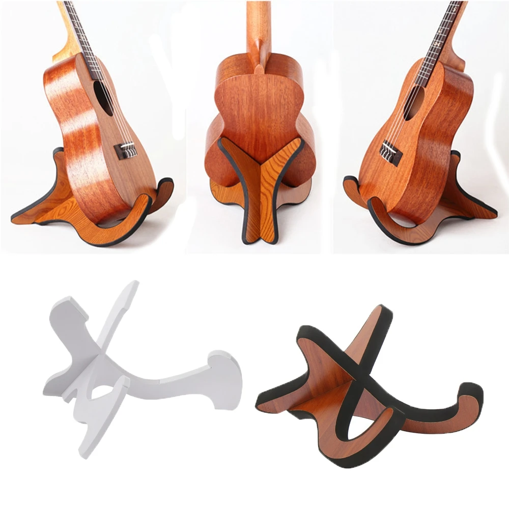 High Quality Wooden Instrument Part Accessories Musical Strings Guitar Stand Rack Vertical Ukulele Display Foldable Holder