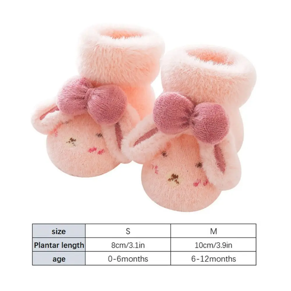 New Warm Baby Socks Shoes Soft Anti Slip Toddler Shoes Thicken Cartoon Warm Walking Shoes Winter