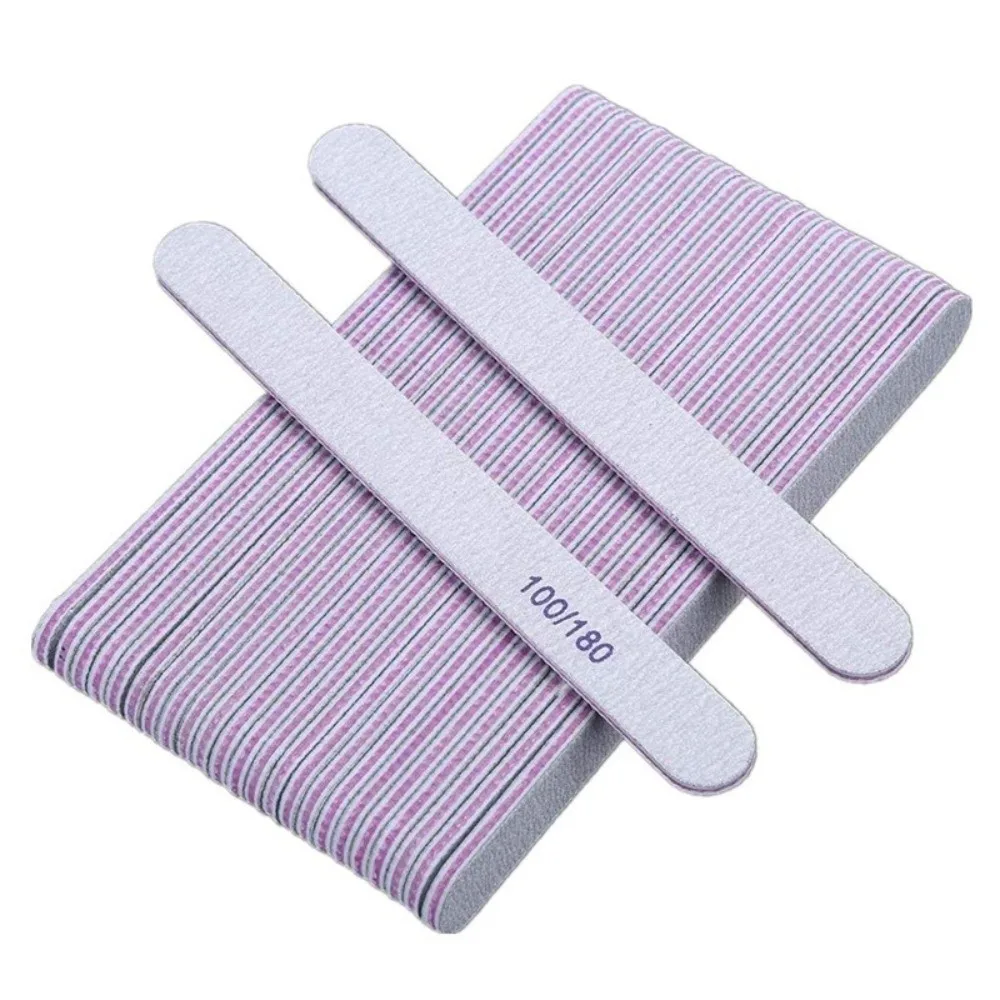 

100/180 Grit Sandpaper Nail File Multi-Grit Double Sided Double Sided Buffer Block Grey Color Emery Board Trimmer Manicure