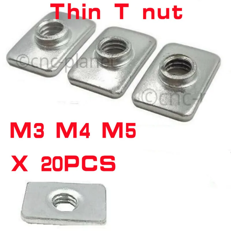 20PCS M3 M4 M5 T-Nut Tee Nut For V slot , OX CNC, 3D Printer Aluminum Extrusions Frame Use