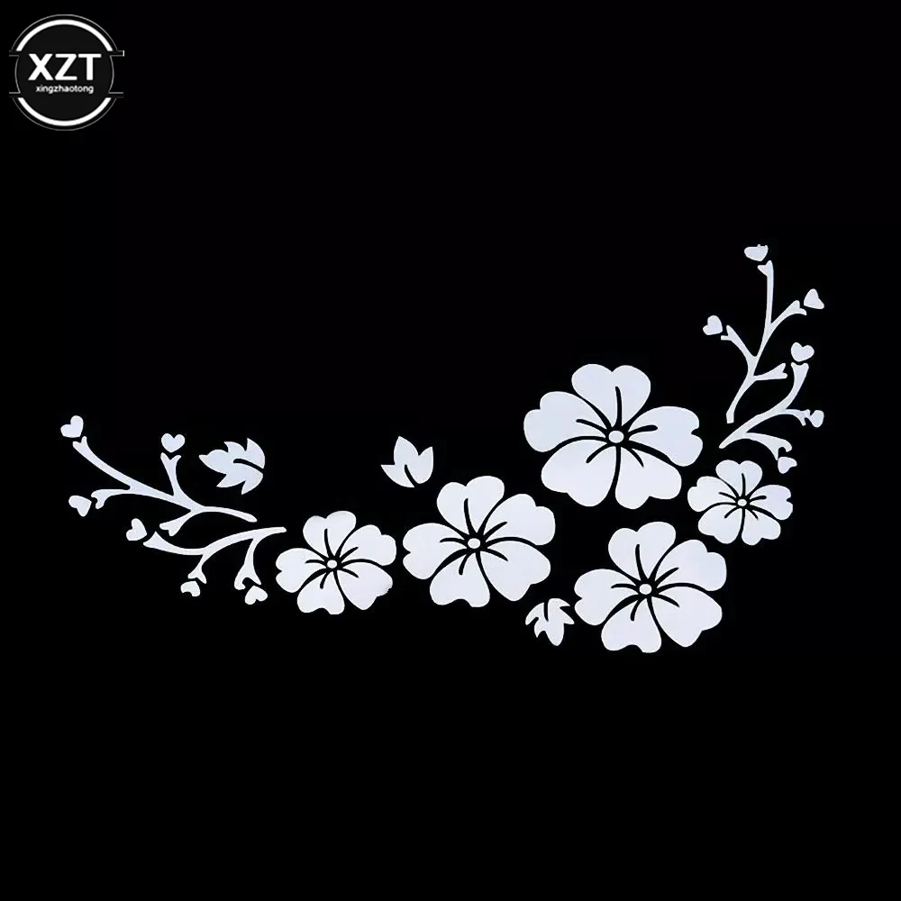 Flower Blossom Decal Car Stickers Auto Window Bumper Door Scratch Cover Decals Car Motorcycle Vinyl Stickers Exterior Decoration