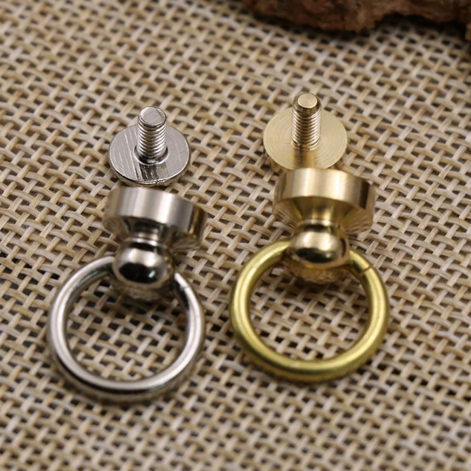 

1Pc 9.5mm Brass O-Ring Rivet Studs 360 Degree Rotatable for Leather Crafts Clothes Bags Belts Decoration DIY Accessories Parts