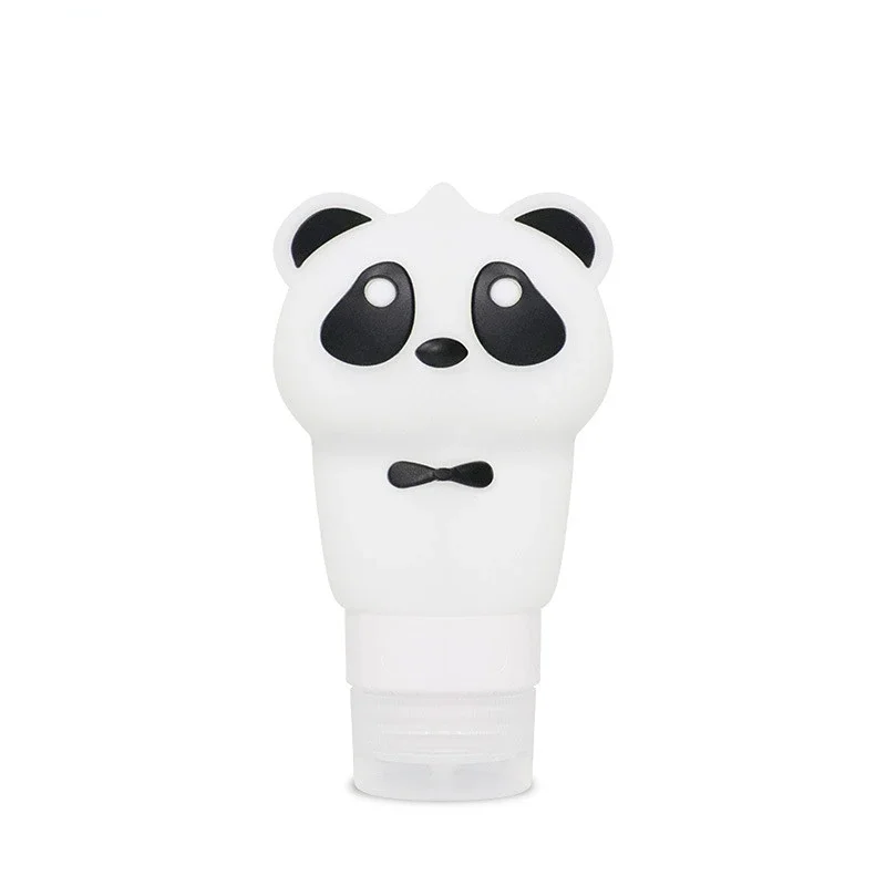 1 stks 60 90 ml Leuke Vorm Panda Reizen Shampoo Gel Lotion Opslag Fles Lekvrij Siliconen Cosmetische Refill Container