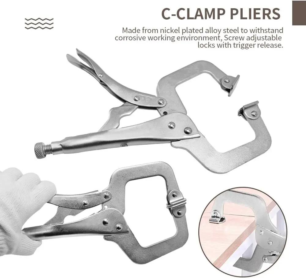 5 inch Mini C Clamp Locking Heavy Duty C Clamp Welding Clamps Woodwork Fix Plier Pincer Tong  Locator Alloy Steel Hand Tool