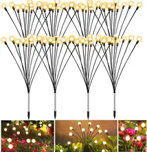 Luzes ao ar livre lâmpada solar do gramado lâmpada do jardim led vento-conduzido firefly terra plug lâmpada para jardim gramado paisagem luz do feriado