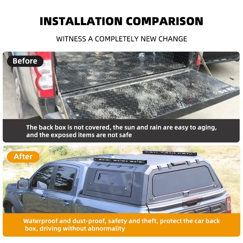 المظلة لاقط ثلاثة أبواب غطاء تونيو عالية قابلة للطي مقاوم للماء قفل وظيفة هايلكس بيك اب نافارا تندرا NP300 متوافق #5