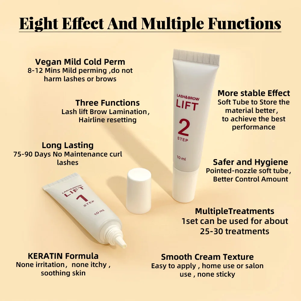 리프팅 속눈썹 아이 메이크업 도구, 수정 퍼밍 세트, 래쉬 브로우 리프트, 파마 고정 세팅 로션, 마일드 비건 콜드 파마 살롱, 10ml