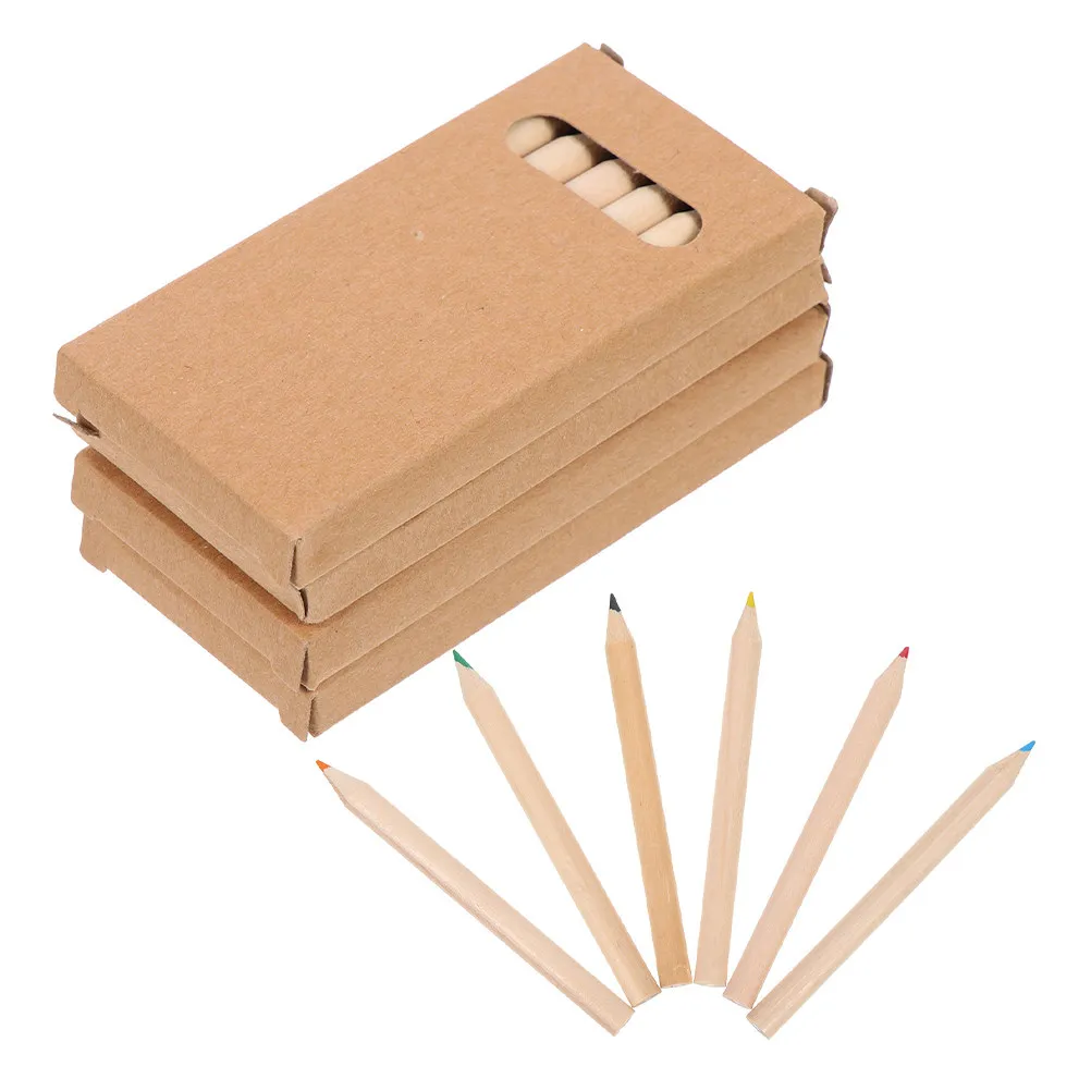 Mini Colored Pencils Set Three and a Half Inch Vibrant Wood Core Art Supplies for Drawing Travel