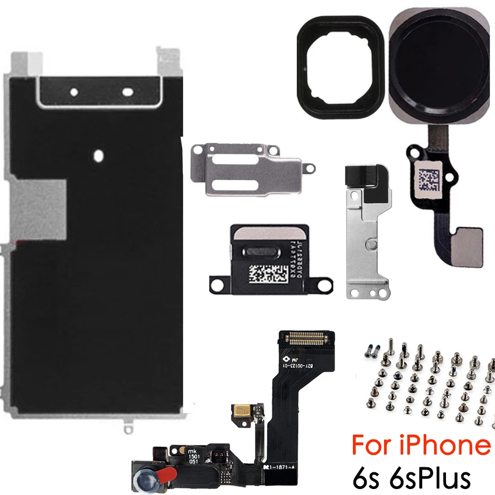 Full Set Screen LCD Parts For iPhone 6 6P 6s 7 8 Plus Front Camera Home Button Key Flex Cable Earpiece Complete Screws