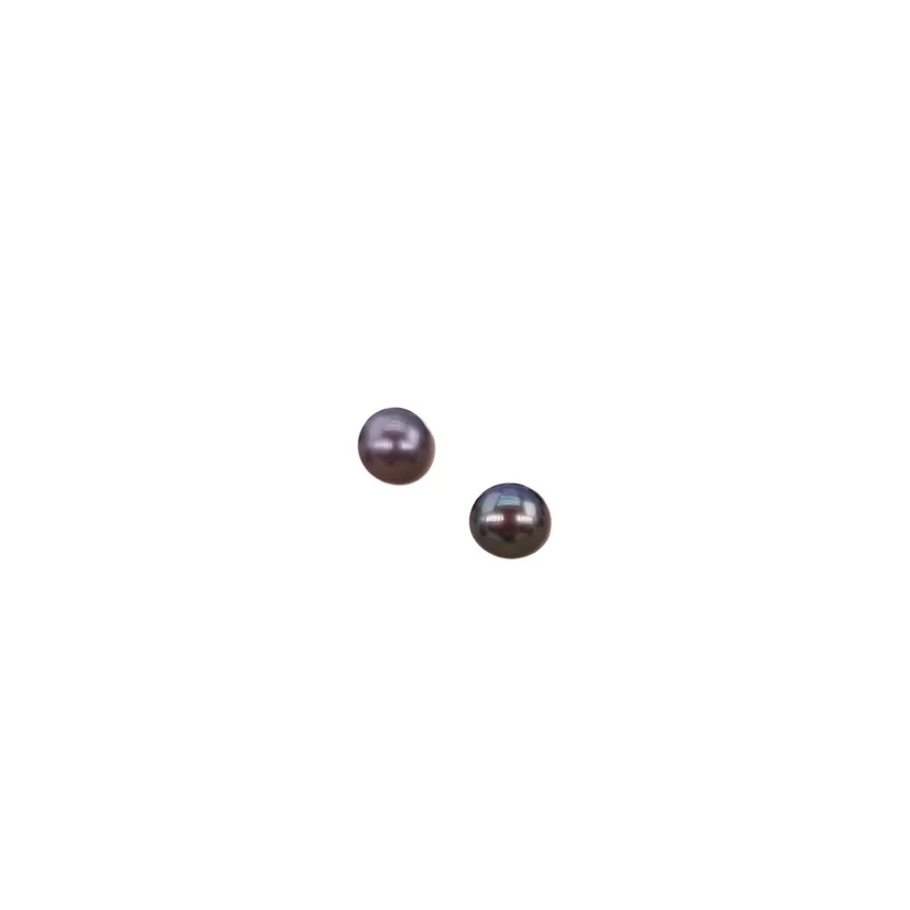 

PAIR OF 6-7MM TAHITIAN BLACK PEACOCK LOOSE CULTURED PEARL HALF DRILLED