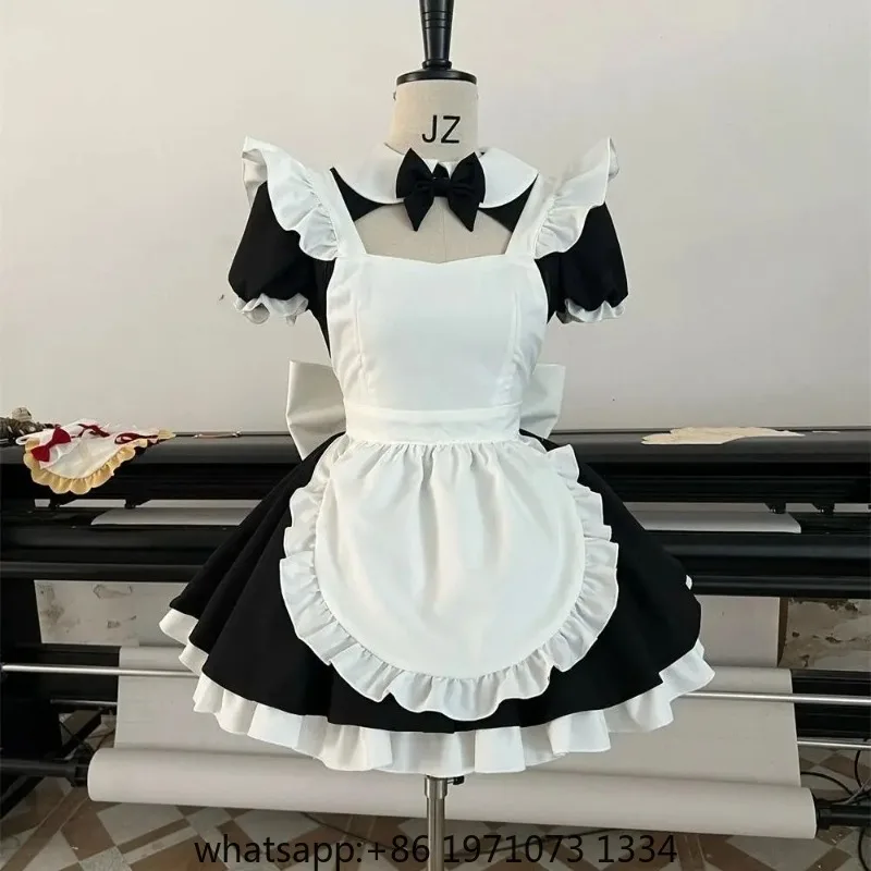 Mikuu Rabbit Hole Black and White Maid Sexy Dress With Headband Halloween Cosplay Costume Wig Princess Lolita Dress For Women - view 3