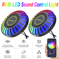 1/2x Sound Control LED Light RGB App Control Music Car Rhythm Ambient Light 3D LED Pickup lamp Car Air Freshener 256 Colors