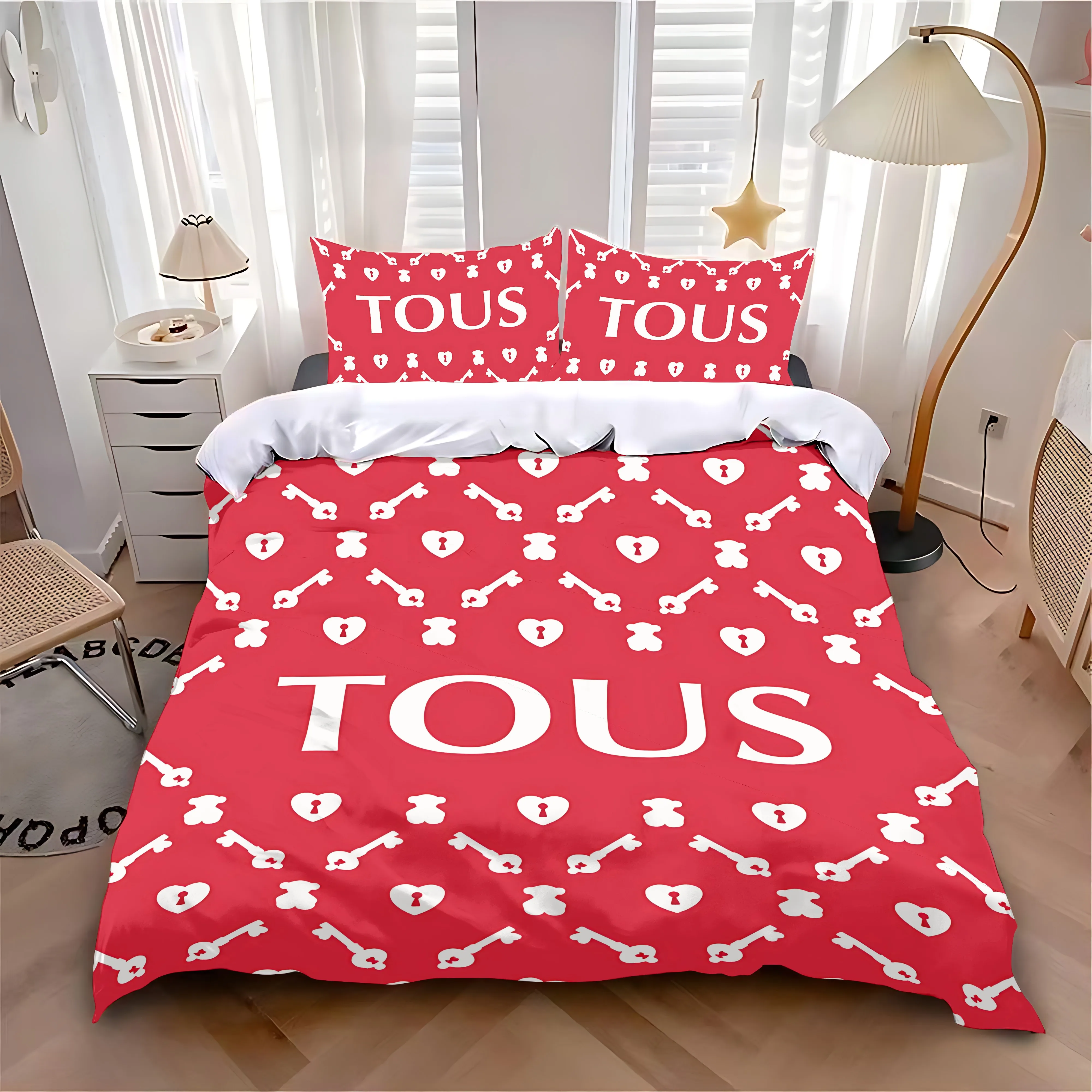 Duvet Cover Pillowcase Bedding Set Hot Luxury T-TOUSES Bear Adult Boy Girl Bedroom Decoration Children Single Double Large Size