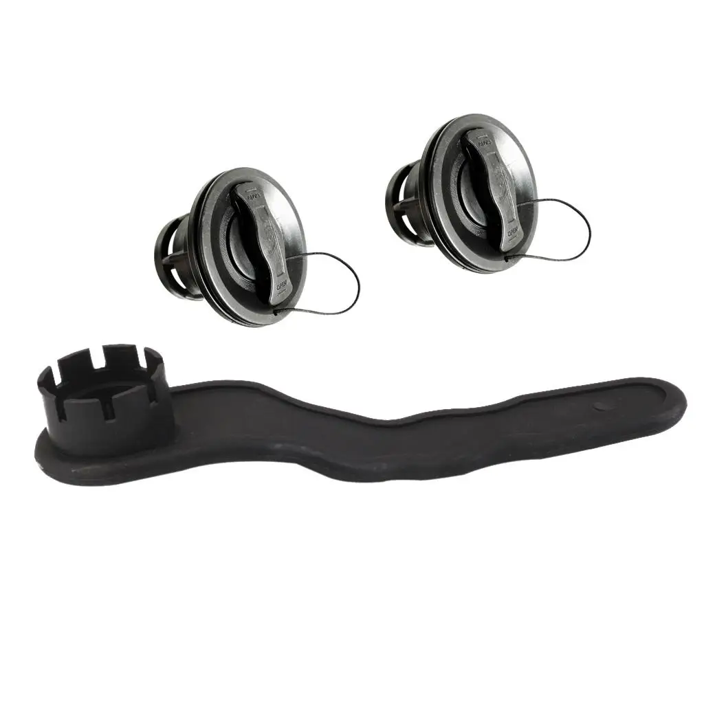 Inflatable Boat Air Valve Cap Set with Wrench Repair Tool Kayak Canoe Dinghy Replacement for 8 Spoke Valves