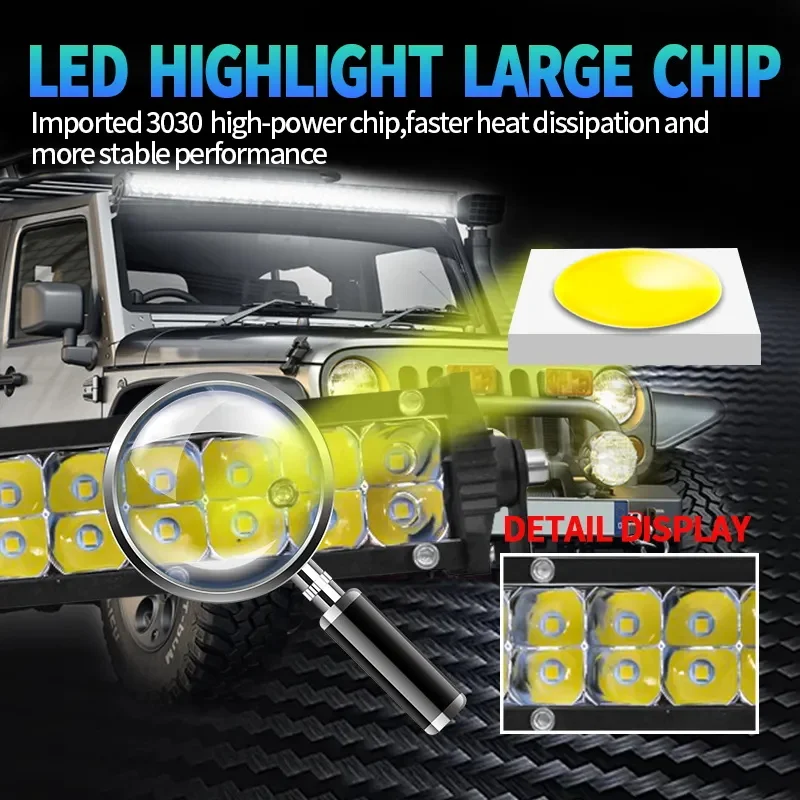 HQS HQS-DB Slim 12V 24V LED Light Bar 20 10 Inch Spot Flood Combo Beam New SUV 4X4 Retrofit/Upgrade Auto Driving Work Lamp view 5