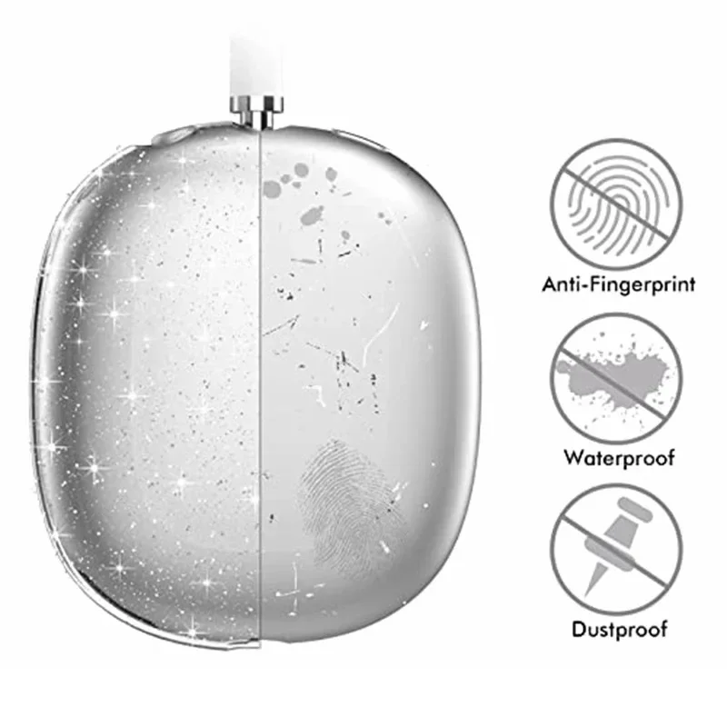 High Quality Super Protective Case For Apple Airpods Max Earphone Case Glitter Sparkle Clear TPU Earphone case protective cover