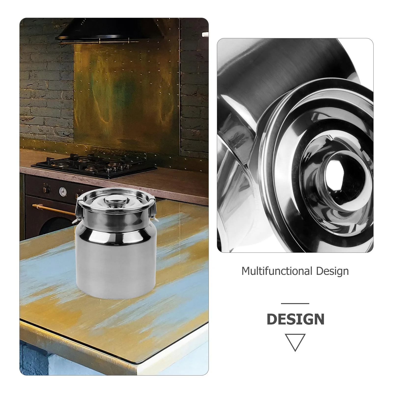 Boîte à lait en acier inoxydable, petite pichet scellé pour récipient de rangement de cuisine, pot de grains de café, graisse, farine de riz, huile de céréales