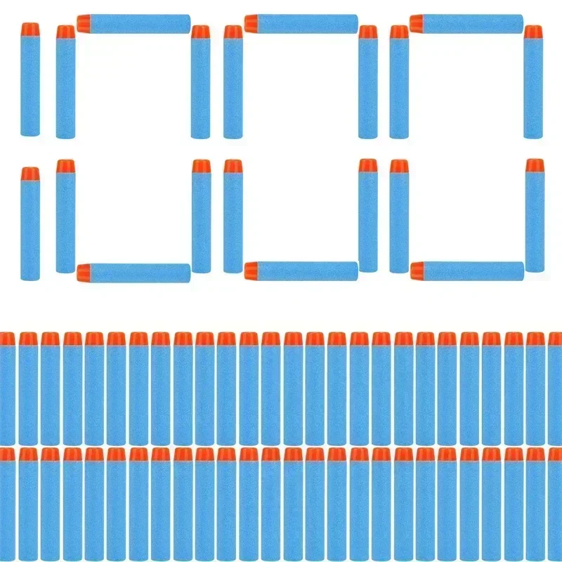 스카이 블루 솔리드 라운드 헤드 총알 7.2cm N-스트라이크 엘리트 시리즈 블래스터용 폼 EVA 리필 다트 어린이 장난감 총 액세서리