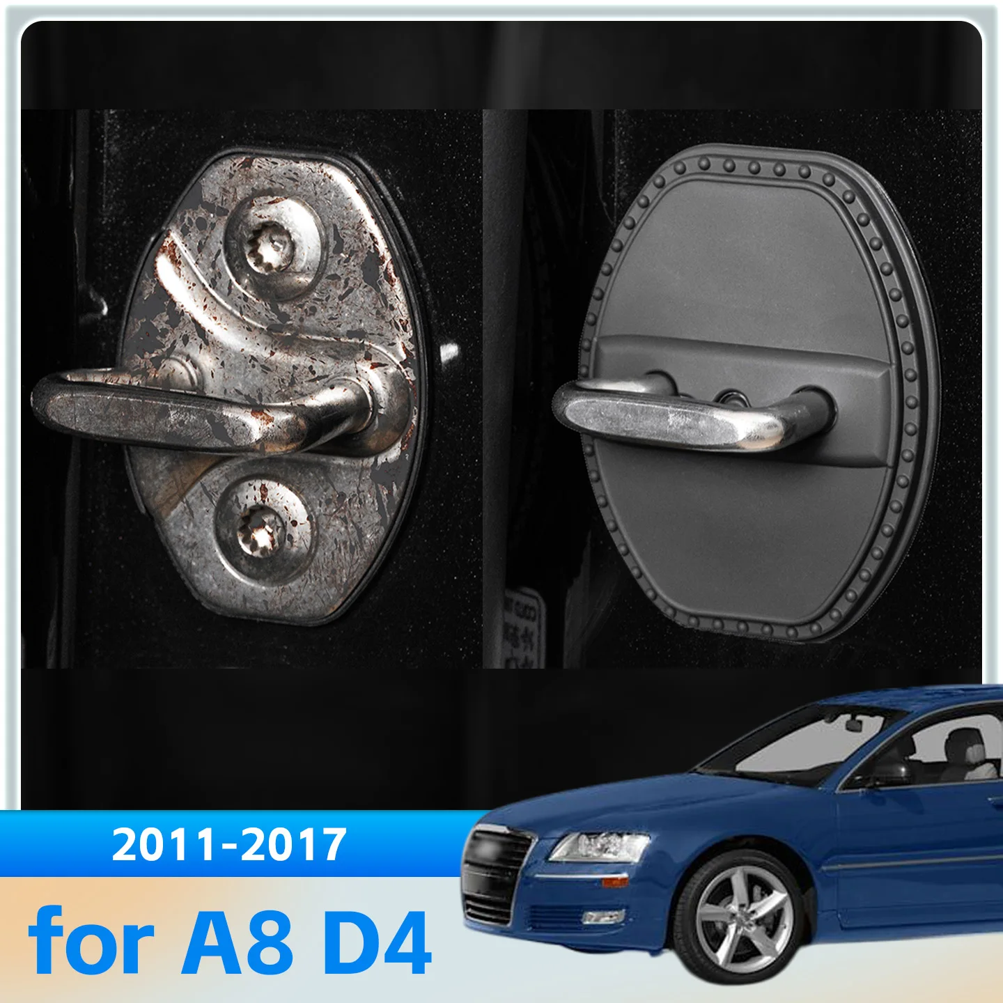 

2/4 шт. силиконовый чехол для дверного замка автомобиля, защитный декоративный чехол для Audi A8 D4 4H 2011 2012 2013 2014 2015 2016 2017