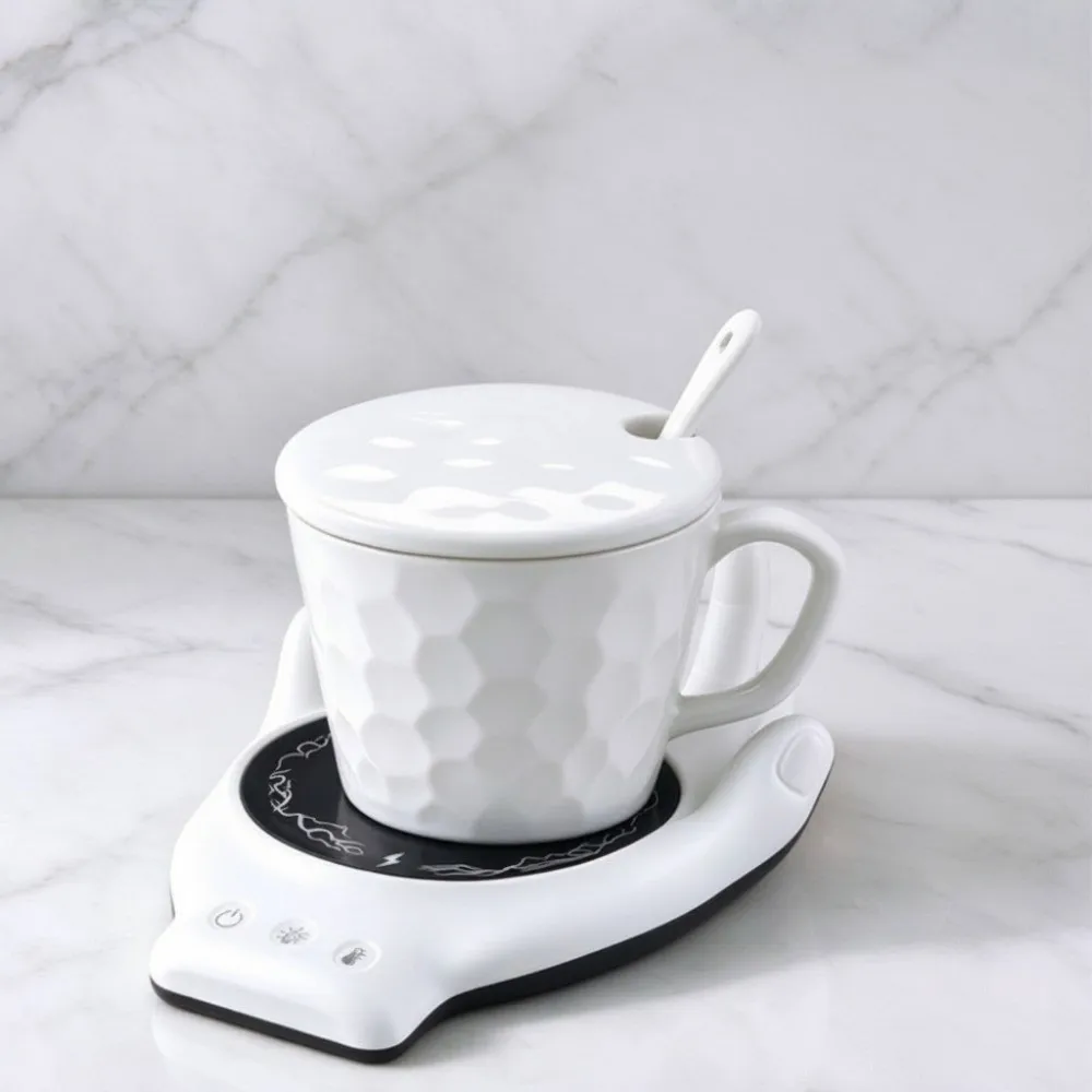 3 Temperature Settings Hand Palm Coffee Mug Warmer With Adjustable Light Fast Heating Electric Heated Coaster Automatic Shutdown