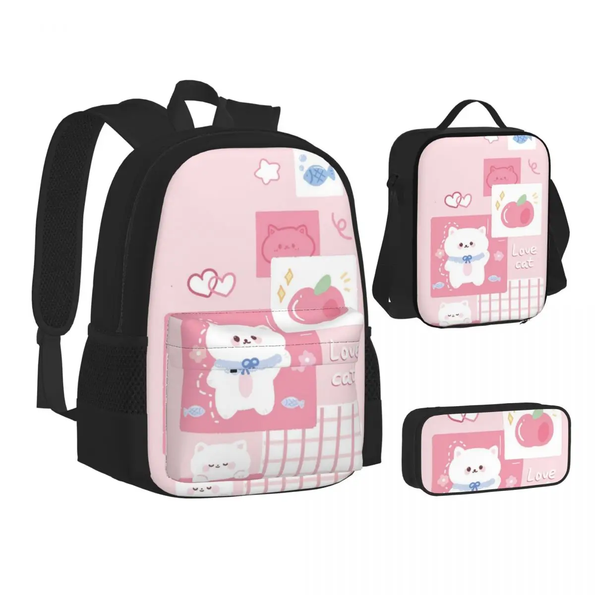 HOT Sale Cutie Cartoon School bag, pencil case, lunch bag combination